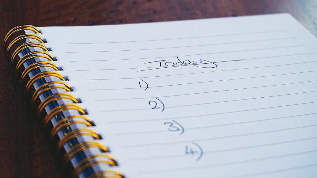 Notebook with list